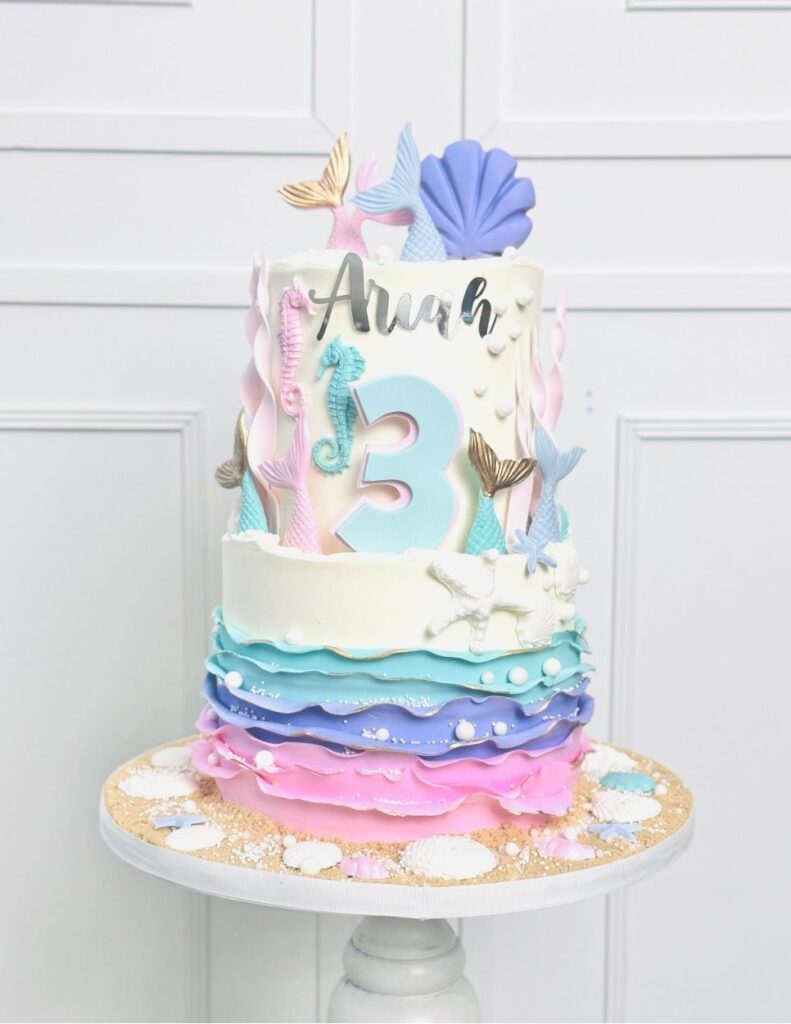 Mermade themed Birthday Cake by Dflavorcc