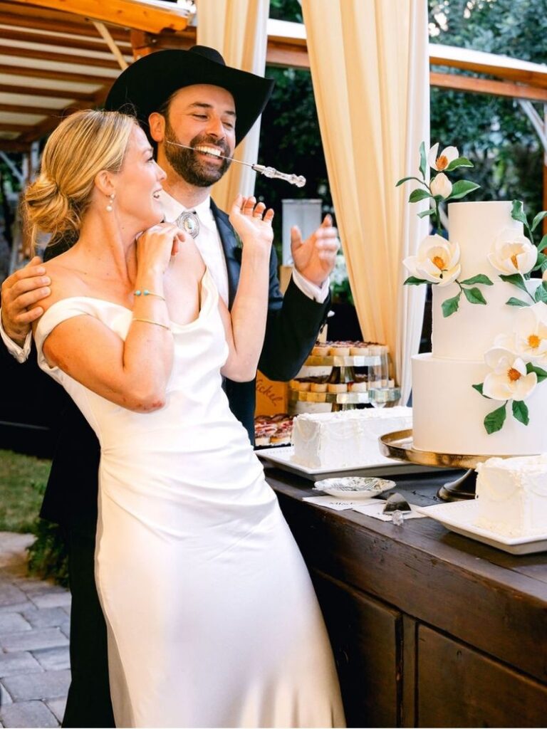 Couple Portrail on cutting time at wedding on Hilton Hard Island SC