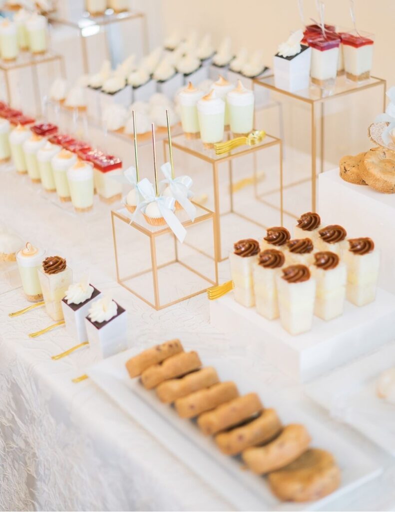 Curated dessert bar for a Lowcountry wedding in Charleston SC