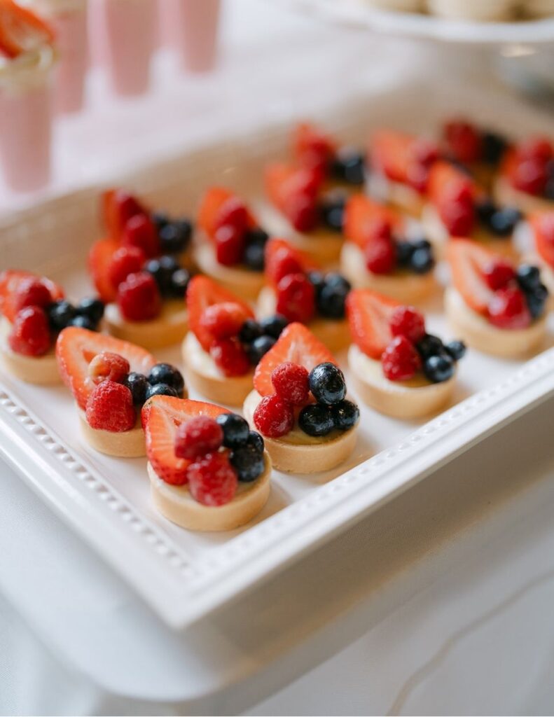 Curated dessert bar for a Lowcountry wedding at Honey Horn in Hilton Head Island SC