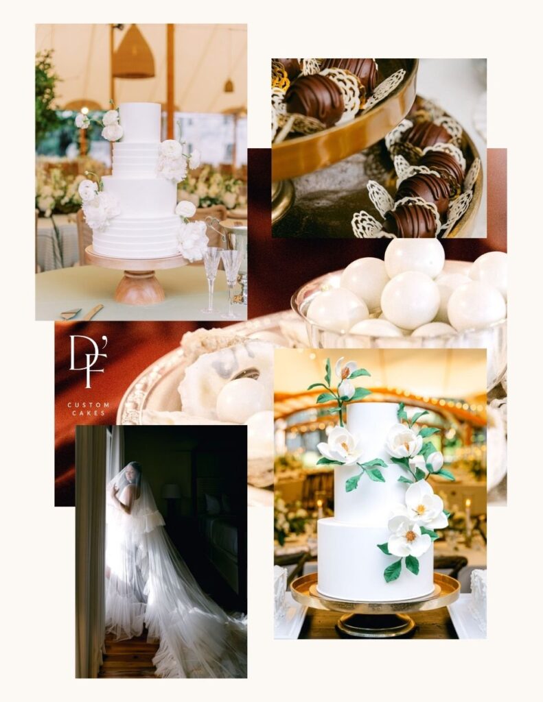 Luxury wedding cakes in Bluffton, Hilton Head, Savannah and Charleston